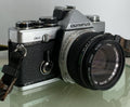 Olympus OM-2 35mm SLR camera body Olympus Zuiko 50mm 1:1.8+ Shoe, TESTED  #2410