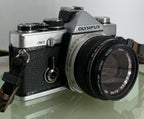 Olympus OM-2 35mm SLR camera body Olympus Zuiko 50mm 1:1.8+ Shoe, TESTED  #2410