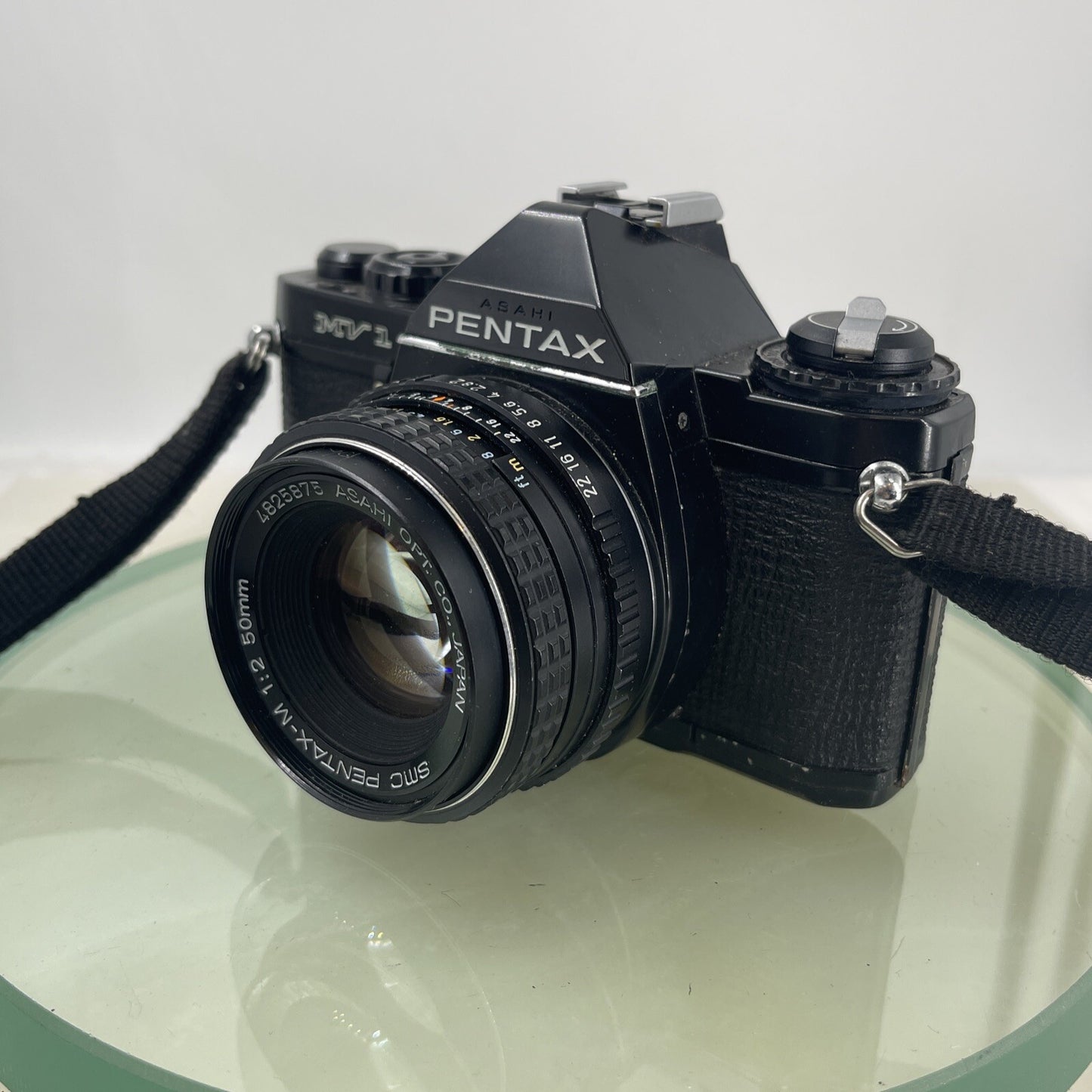 Pentax MV 1 35mm SLR Camera, with 50mm f/2 Prime Lens, Strap TESTED  #6062