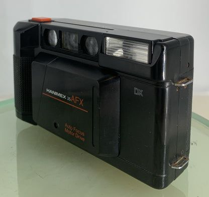 HANIMEX 35AFX BLACK POINT AND SHOOT FILM CAMERA GOOD CONDITION TESTED - 8342