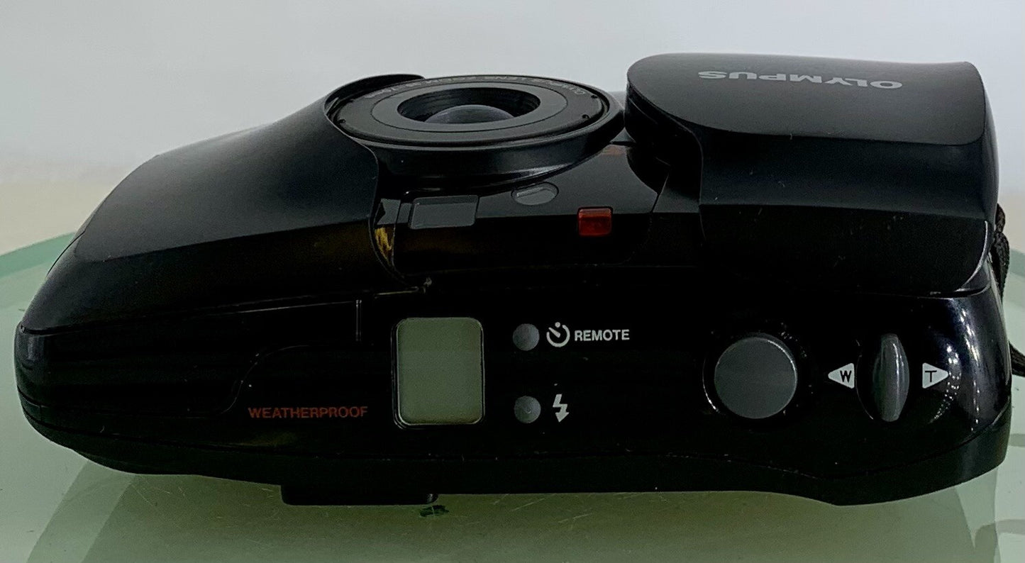 Olympus µ mju Zoom 35mm ALL WEATHER FILM CAMERA BLACK - TESTED - 3436