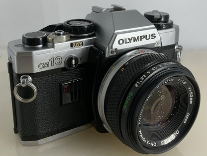 SERVICED Olympus OM10 35mm Film SLR Manual Camera + Olympus 50mm f/1:1.8 MC #1290