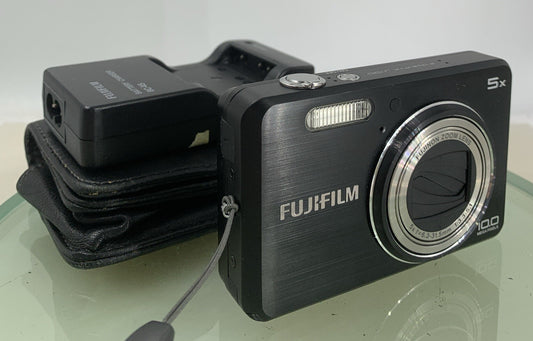 Fujifilm DIGITAL CAMERA FinePix J100 10.0MP BLACK+CHARGER+COVER TESTED - 3530