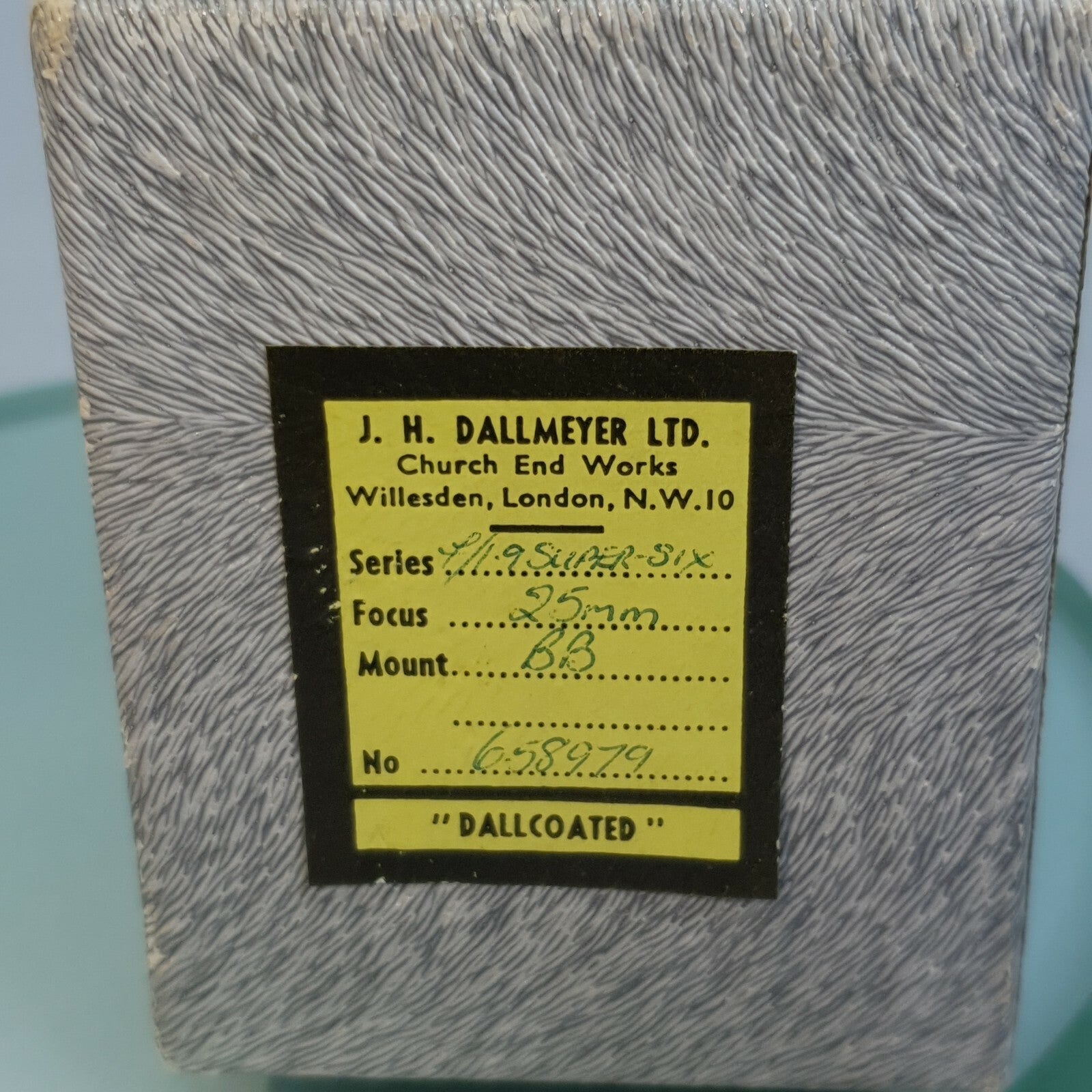Dallmeyer Super-Six 25mm f/1.9 Projection Lens, s/no.658979, 52mm approx barrel8