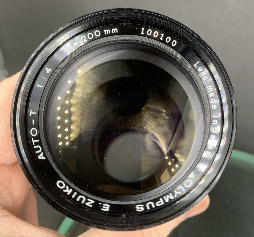 {SERVICED} OLYMPUS f/200mm 1:4 AUTO-T E.ZUIKO With Cap & Case#1543