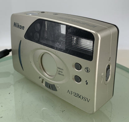 Nikon AF250SV 35mm Compact SHOOT AND FILM CAMERA- Good Condition -TESTED - 282