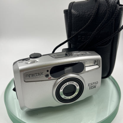 PENTAX ESPIO 115V 38-115 LENS 35mm COMPACT FILM CAMERA + CASE ,TESTED, VGC #9380
