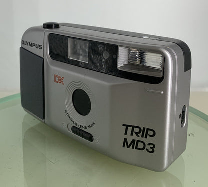 Olympus Trip MD3 35mm Film Point and Shoot Camera SILVER NOBATTERY TESTED - 8162