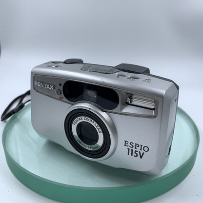 PENTAX ESPIO 115V 38-115 LENS 35mm COMPACT FILM CAMERA + CASE TESTED  #9012