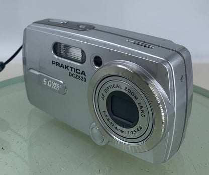 Praktica DCZ-520 5.1MP Compact Digital Camera SILVER WITH COVER TESTED - 1302