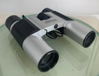 Praktica CN12X25S Foldable Binoculars SILVER GOOD CONDITION+COVER - TESTED - 1381
