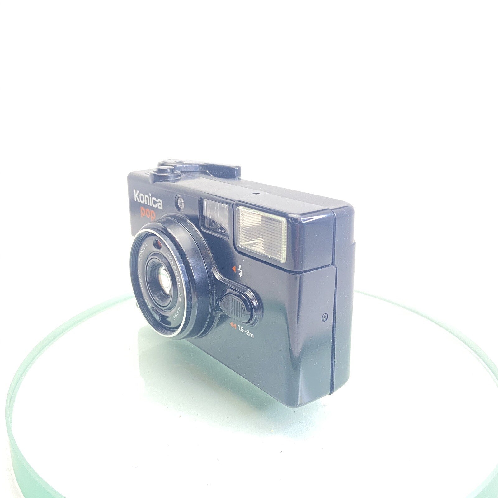 Konica Pop Compact 35mm film Camera with Case Vintage Rare Tested Working #9622