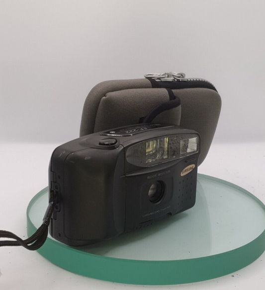 Samsung FF-222 Focus Free Auto Flash Film Camera 35mm Red-Eye Reduction #9820