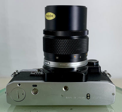 *SERVICED*Olympus OM10 35mm Film SLR Manual Camera+ OM 135 F3.5 Zuiko Lens+FLASH8