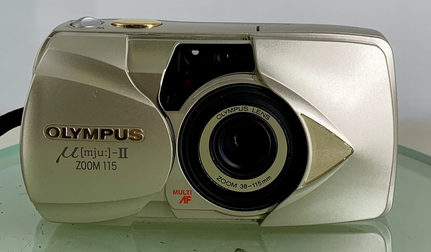 Olympus MJU II Zoom 115 Film Camera 38-115 Lens Manual Point Shoot RARE GOLD 3441
