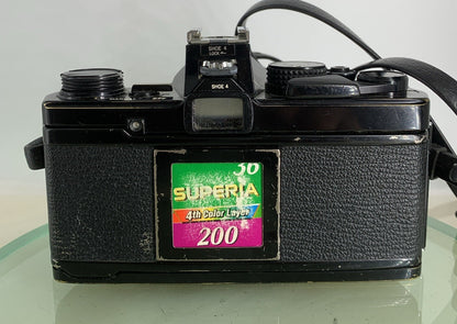 Olympus OM-2n Black - 35mm SLR Film Camera + 50mm f/1.8 Lens-Tested & Working 725