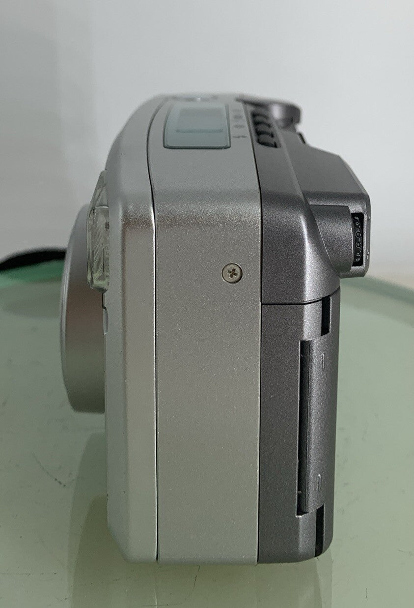 Pentax Espio 145M SUPER SILVER POINT AND SHOOT FILM CAMERA+COVER+BOOK-TESTED-8493