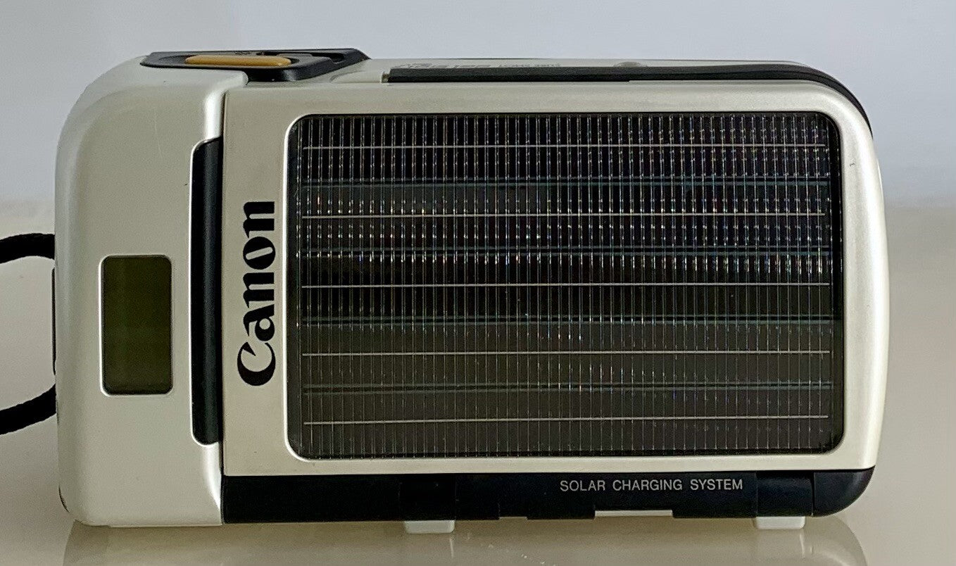 Canon Sure Shot Del Sol 35mm Film Point&Shoot Camera White Tested Solar Powered1