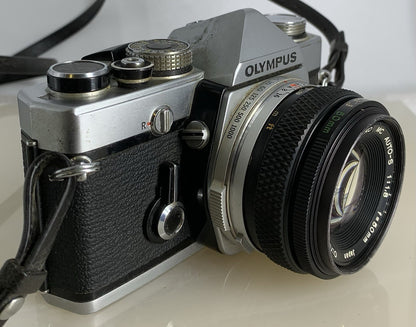 Olympus OM-1N MD 35mm Film SLR Manual Camera+Olympus 50/1.8 Zuiko Lens+Case#1352
