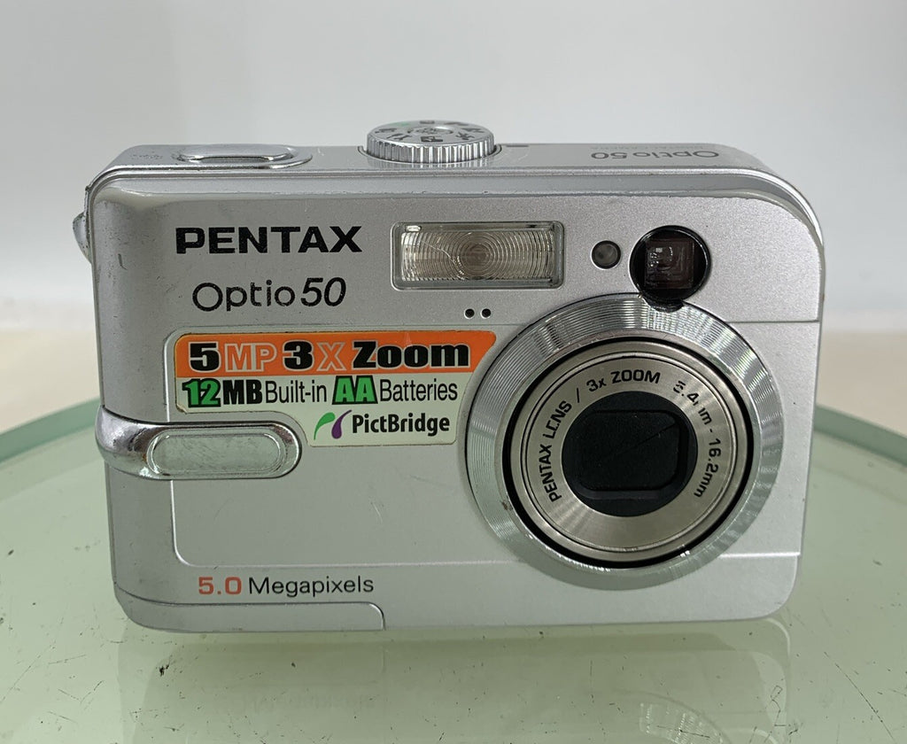 Pentax Optio 50L 5.0MP Digital Camera - Silver NO CHARGER NO CARD TESTED - 311