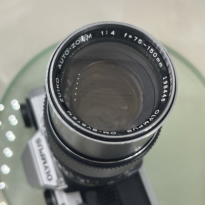 Olympus OM10 35mm SLR Film Camera +Zuiko 75-150mm f4 Silver Nose Lens TESTED#6279