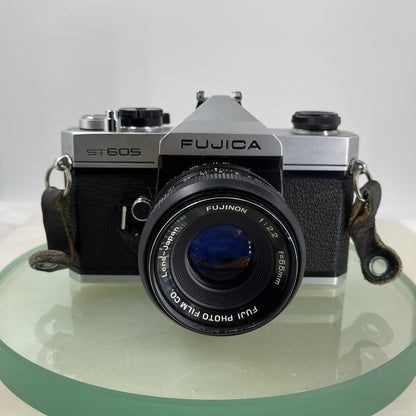 VINTAGE FUJICA ST605N SLR CAMERA WITH  FUJINON 55MM LENS+BOX TESTED. JAPAN #6283