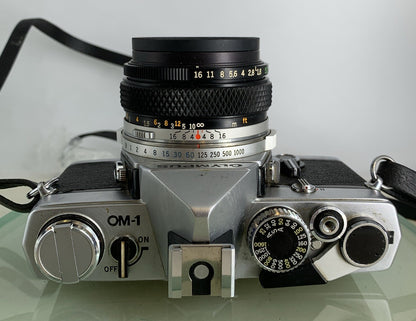 Olympus OM-1 MD 35mm SLR Film Camera &  Olympus ZUIKO  50mm f1.8 Lens- TESTED1388
