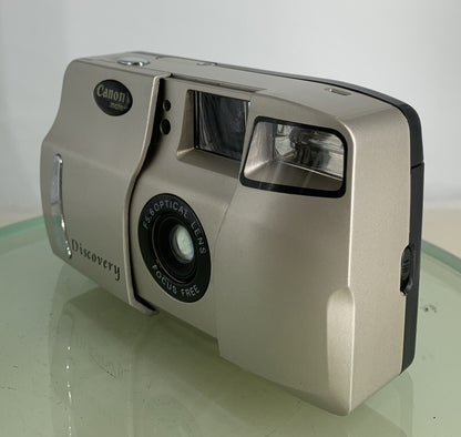 Canon Mate Discovery POINT AND SHOOT FILM CAMERA SILVER NOBATTERY - TESTED- 8462
