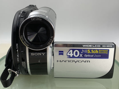Sony Handycam DCR-DVD115E Handheld Mini DVD Camcorder Silver WITH BAG TESTED-2381