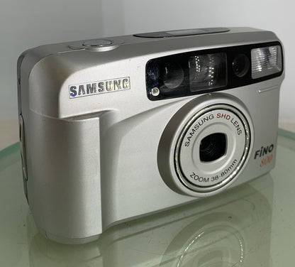 SAMSUNG FINO 800 35MM FILM CAMERA 38-80MM LENS SILVER CLEAN TESTED - 7650