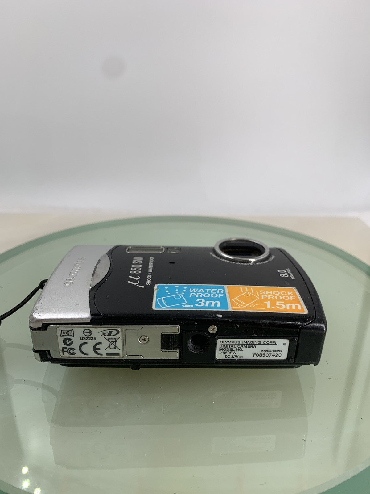 OLYMPUS U 850 SW DIGITAL CAMERA 8.0 MP BLACK + COVER + CHARGER TESTED - 4857