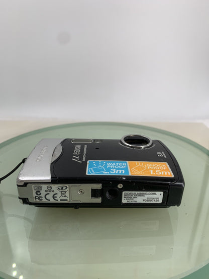OLYMPUS U 850 SW DIGITAL CAMERA 8.0 MP BLACK + COVER + CHARGER TESTED - 4857