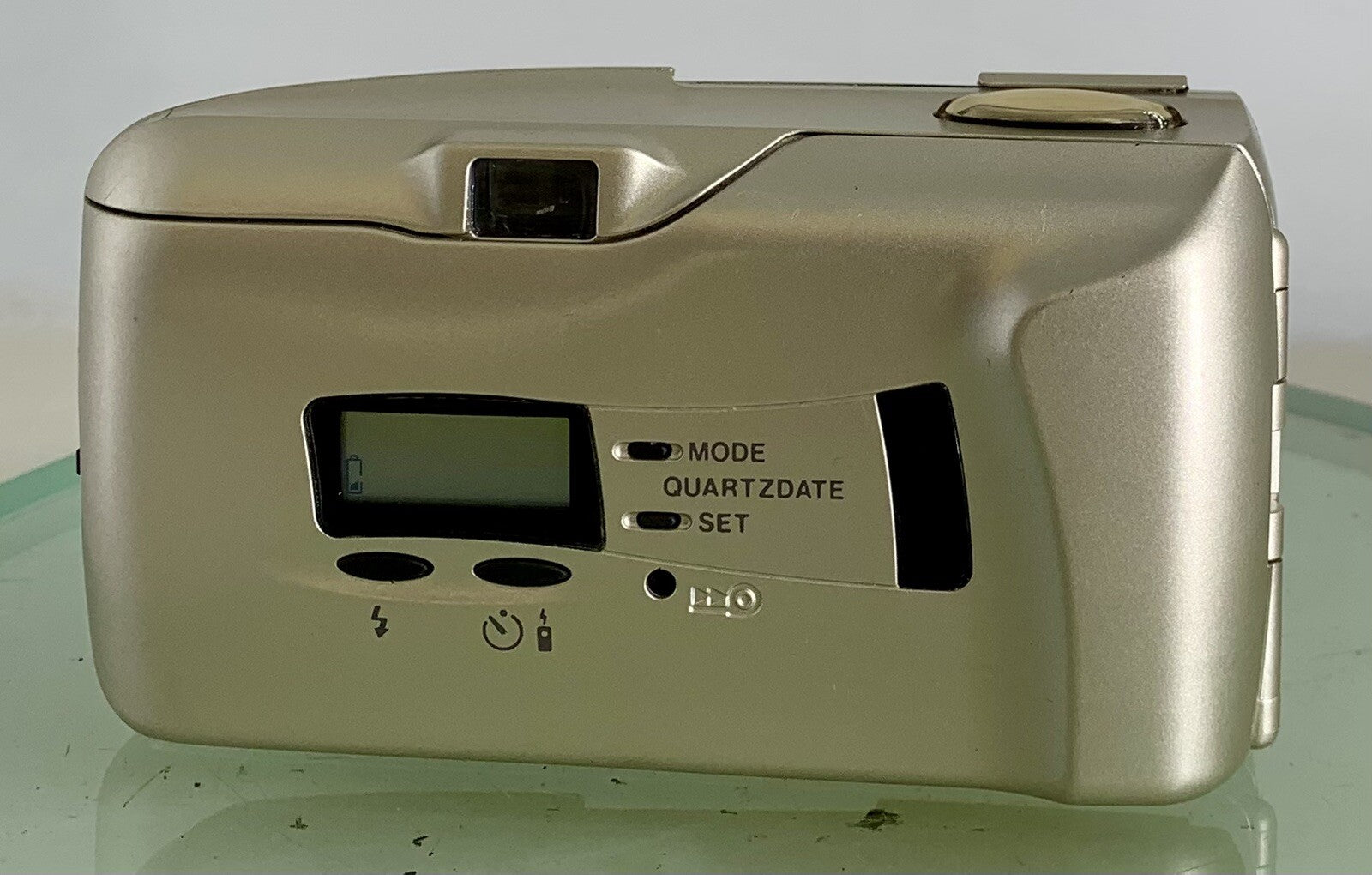 Olympus MJU II 35mm ALL WEATHER FILM CAMERA GOLDEN WITH COVER TESTED - 3194