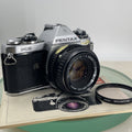 Pentax ME 35mm SLR Film camera + Pentax-M  50mm f2 LENS  - TESTED  9290