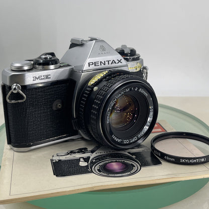 Pentax ME 35mm SLR Film camera + Pentax-M  50mm f2 LENS  - TESTED  9290