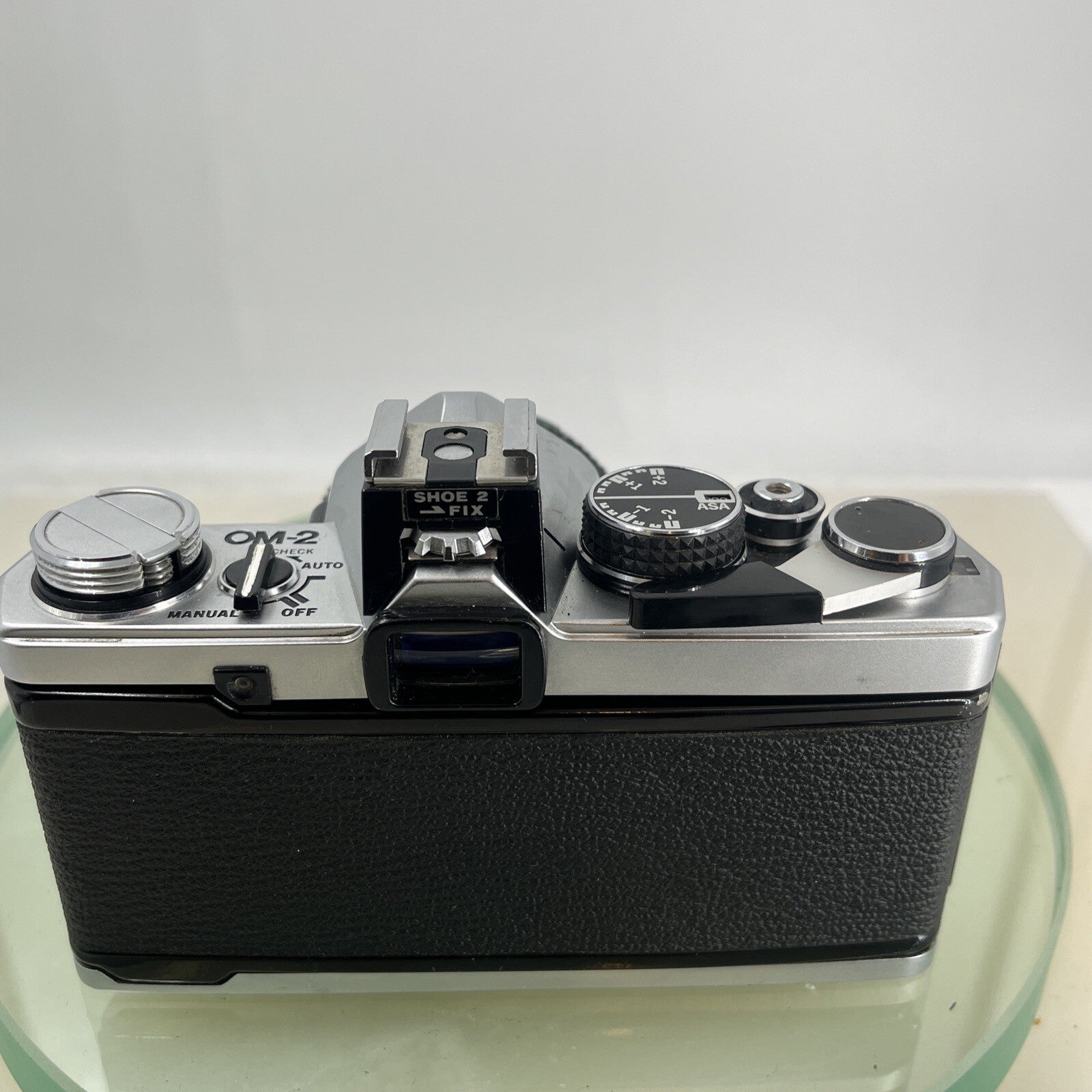 Olympus OM-2 35mm SLR camera body & Hotshoe 2 50mm 1:3.5 Silver Nose TESTED #8857
