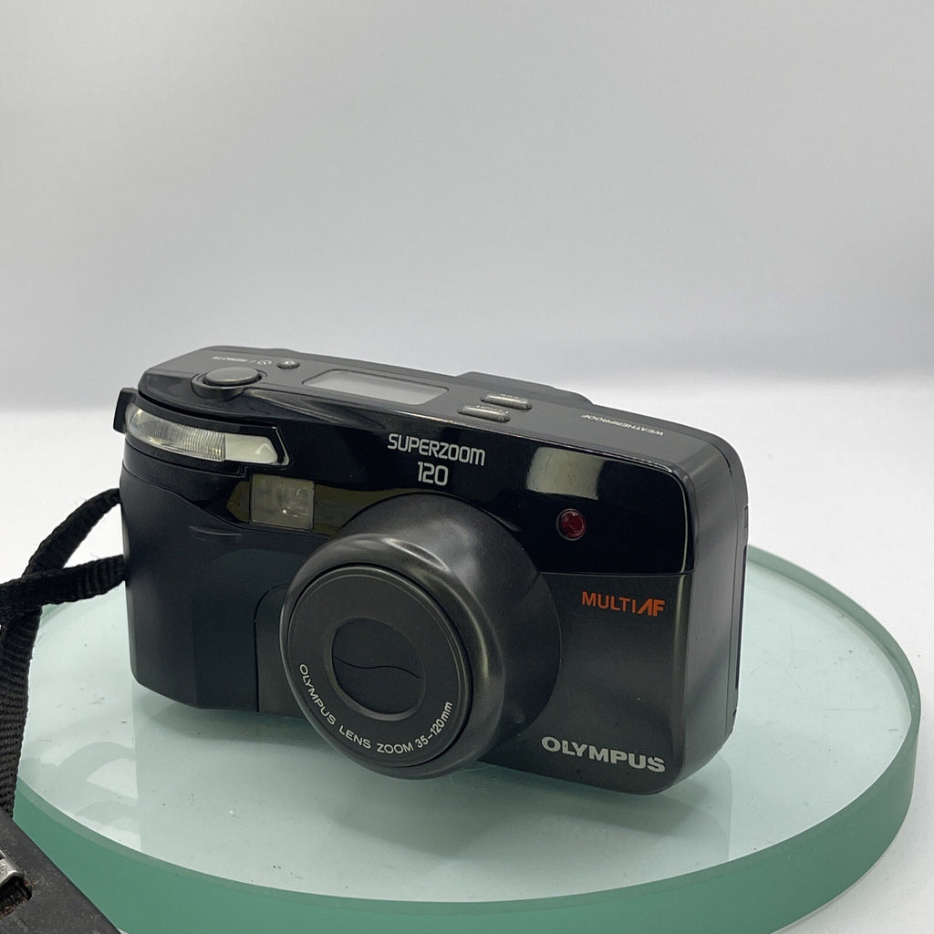 Olympus Superzoom 120 35mm Film Camera Quartz Date in excellent condition+case532