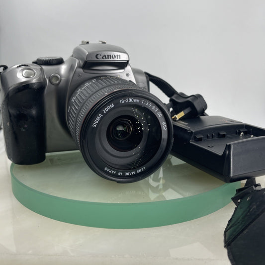 Canon EOS 300D Digital SLR Camera + Sigma 18-200 F/3.5-6.3 DC Lens + Charger#7110
