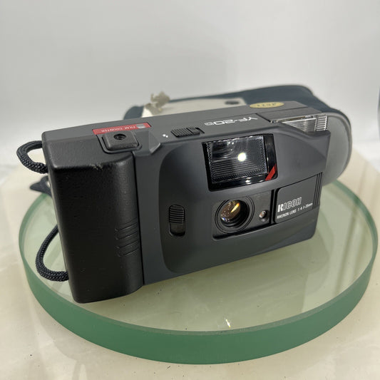 RICOH YF-20D 35MM FILM CAMERA, RIKENON 1:4 F=35mm LENS + CASE, TESTED  #4200