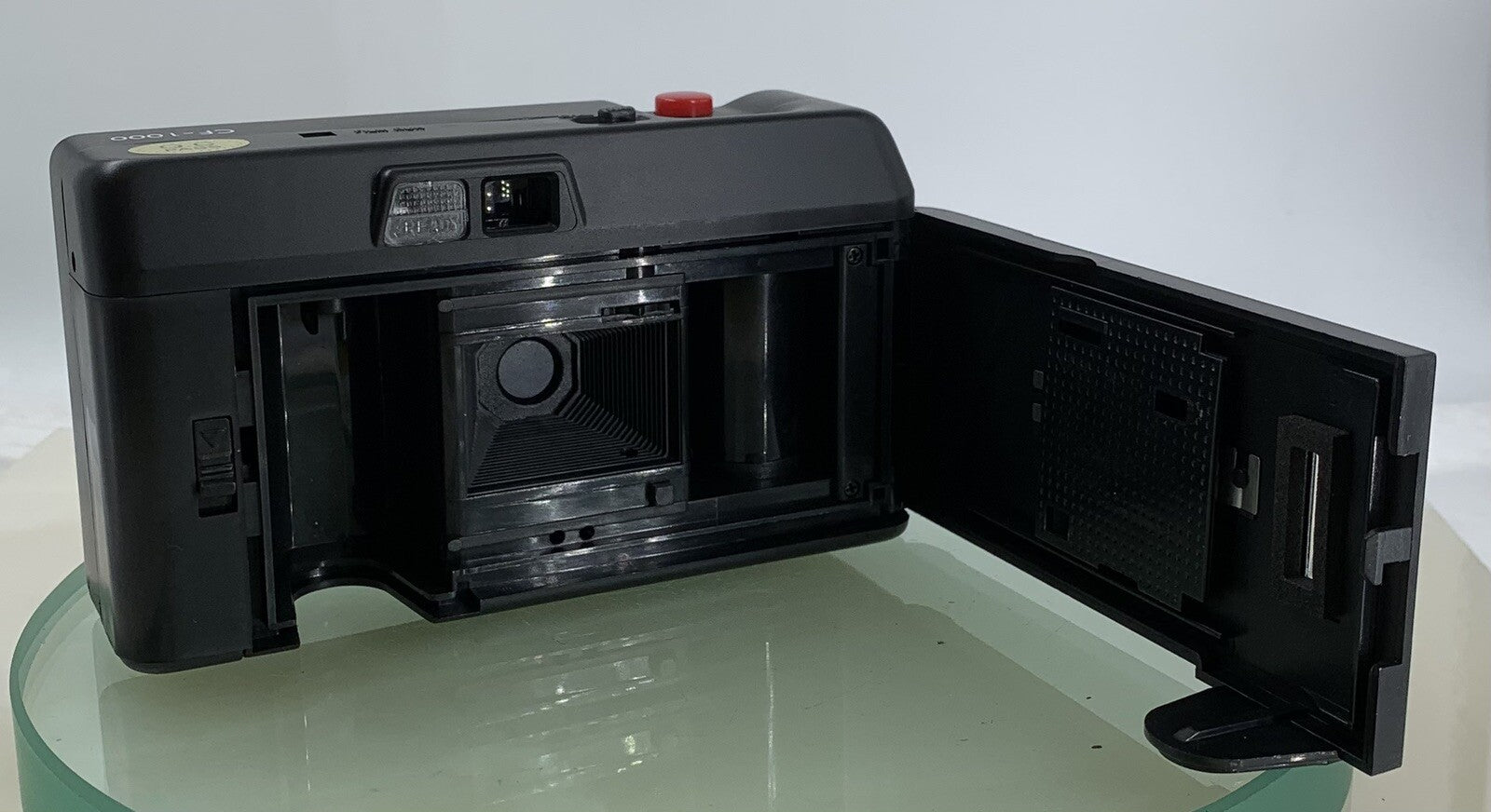Olympus Quick Flash CF-1000 35mm FILM Camera BLACK WITH COVER TESTED - 8806