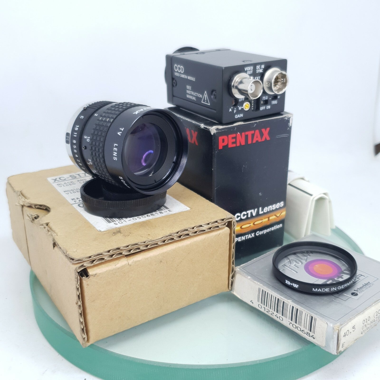 BOXED Sony XC-75CE Ccd Camera Vision System Tested + Pentax 50mm 1.8+Filter #9230