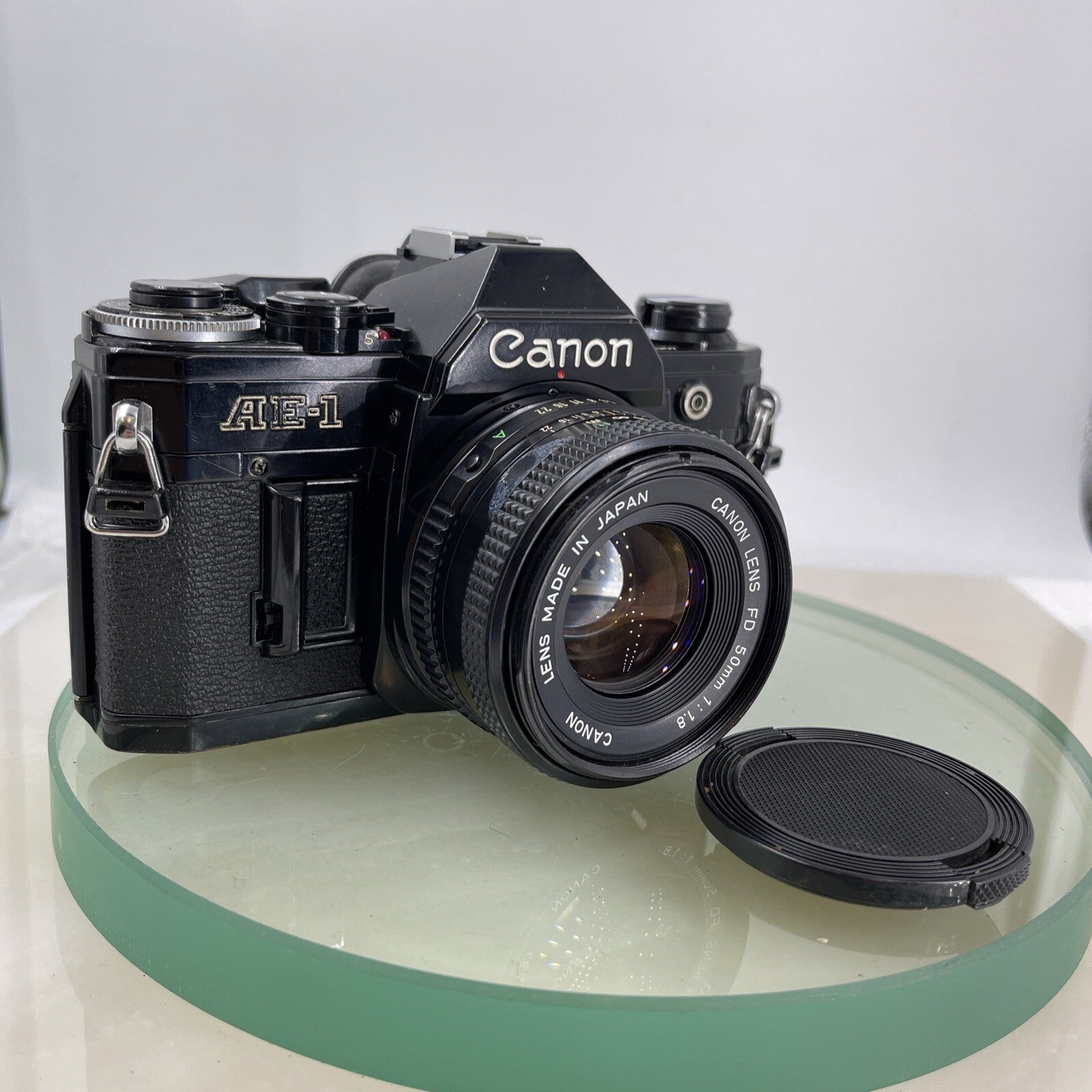 Canon AE-1  Black 35mm SLR Film Manual Camera + Canon 50mm Lens 1.8 TESTED #6120