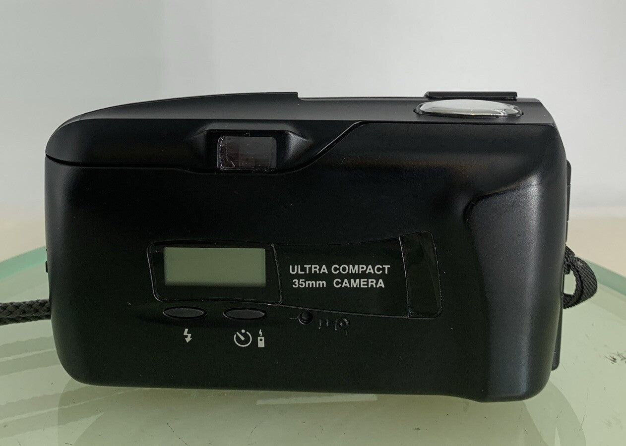 Olympus MJU II 35mm ALL WEATHER FILM CAMERA BLACK WITH COVER TESTED + TIN #4925