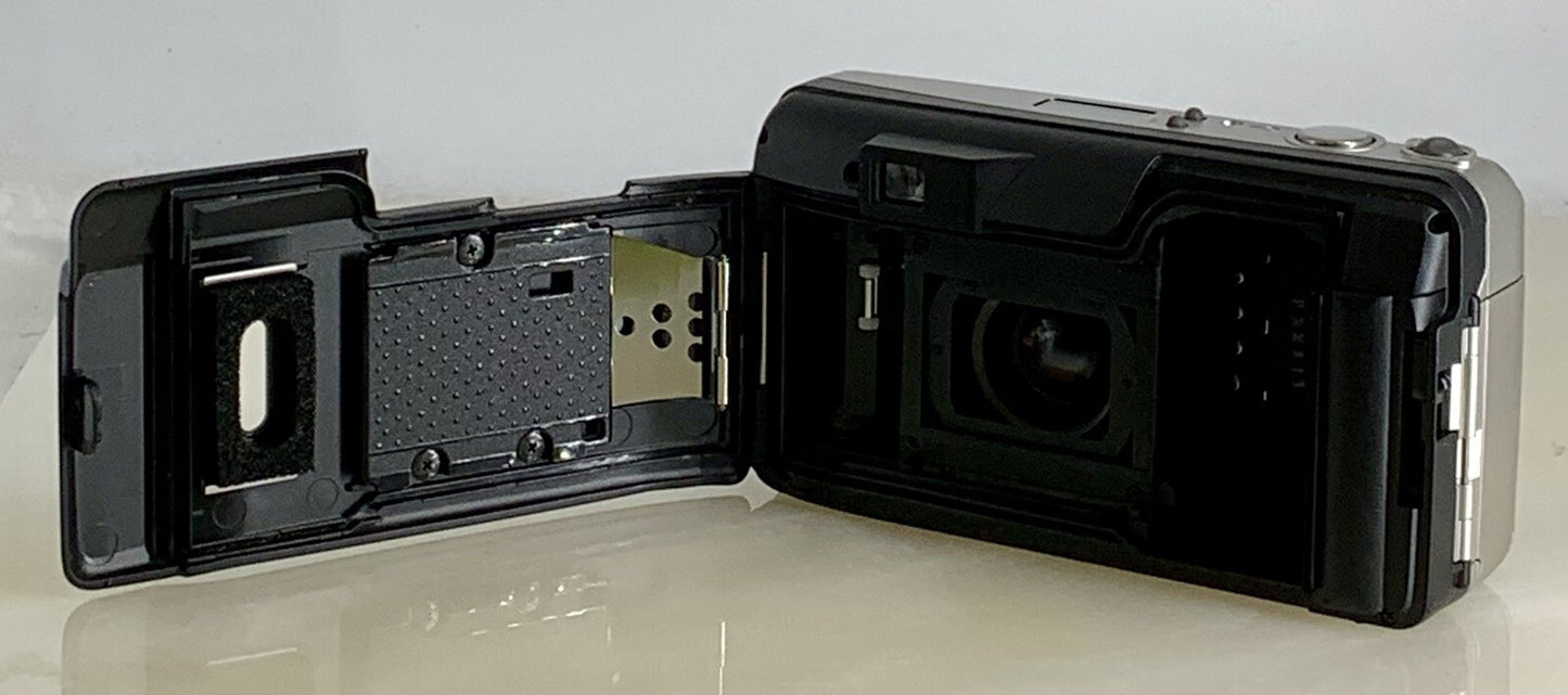 Olympus Superzoom 100G 35mm Film Point & Shoot Camera + SILVER + TESTED - 2948