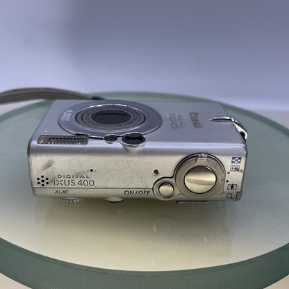 Canon IXUS 400 4.0 Mega Pixels PC1038 Silver Lens Error Nocharger Nobattery #5447