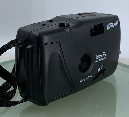 Panorama Wide Pic 35mm Film Point and Shoot Camera BLACK + COVER - TESTED - 8822