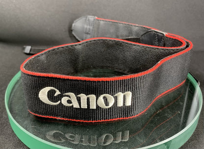 Canon Black & Red Camera Shoulder Neck Belt Strap+Good Condition #2170