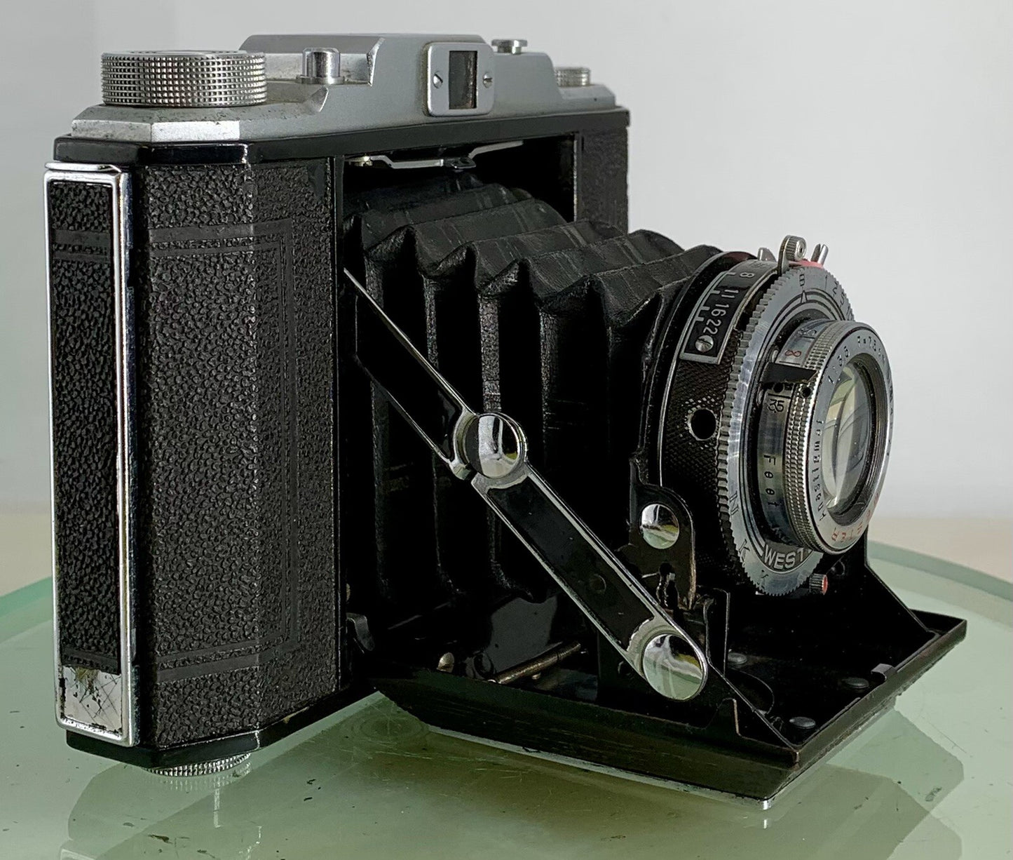 Vintage Apollo 120 WESTER Anastigmat 1:3.5 F=7.5cm Folding Camera + Case - 3172