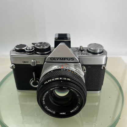 Olympus OM-2 35mm SLR camera body & Hotshoe 2 50mm 1:1.8 TESTED  #88410