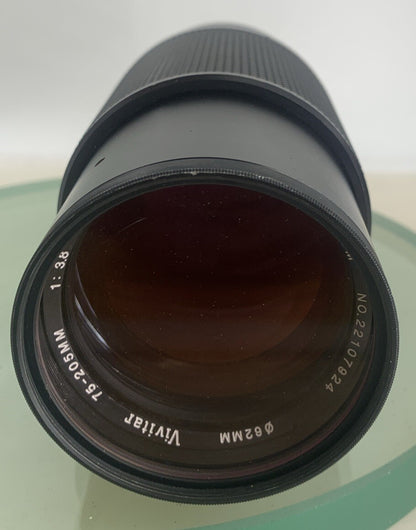Vivitar 75-205mm Macro Focusing Zoom Lens BLACK PERFECTLY WORKING TESTED - 5374